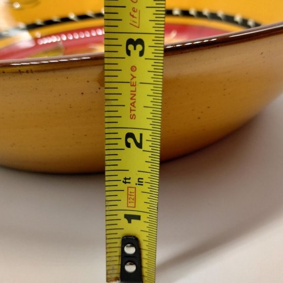 Pier 1 Imports Sunflower Large Serving Bowl Hand-Painted TerraCotta 11 5/8" - Picture 6 of 8